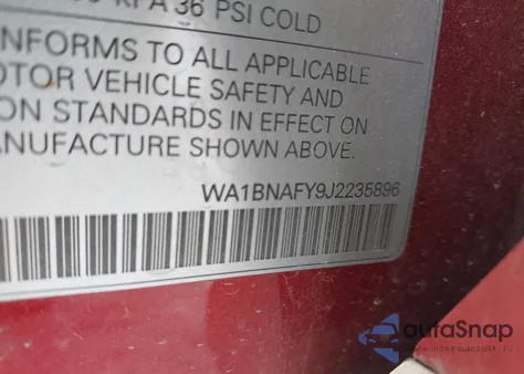 2018 Audi Q5 2.0T Premium/2.0T Tech Premium z USA, uszkodzony, nr VIN WA1BNAFY9J2235896